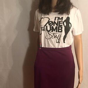 The Limited Purple Skirt with Back Zipper